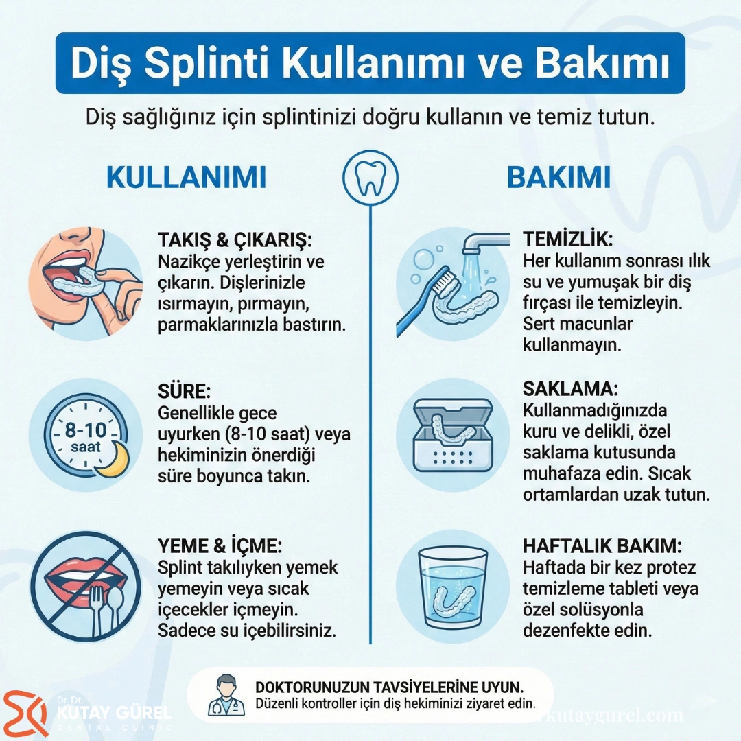 çene için splint taktıranlar