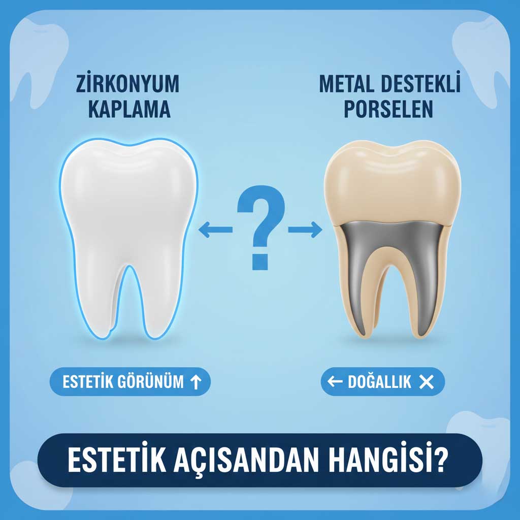 Estetik Açısından Zirkonyum Kaplama mi Metal Destekli Porselen mi